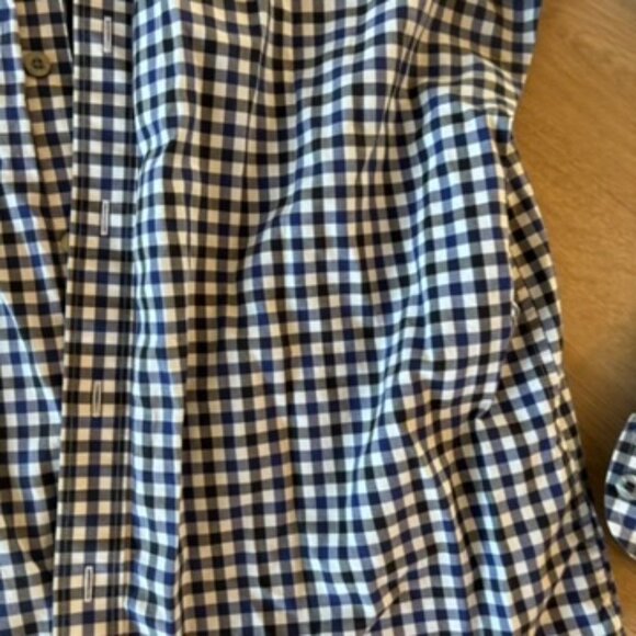 Untuckit Blue Black Gingham Button Up Shirt Large - Picture 3 of 7